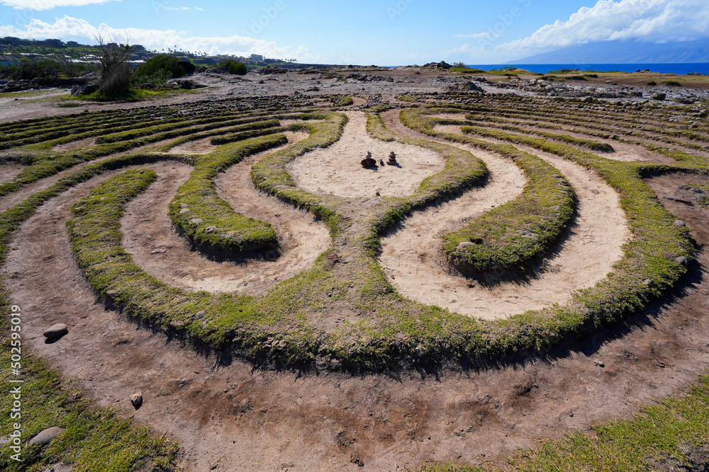 Kapalua Labyrinth on Makaluapuna Point in West Maui, Hawaii Sacred