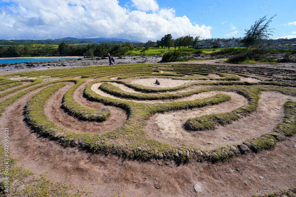 Kapalua Labyrinth on Makaluapuna Point in West Maui, Hawaii Sacred
