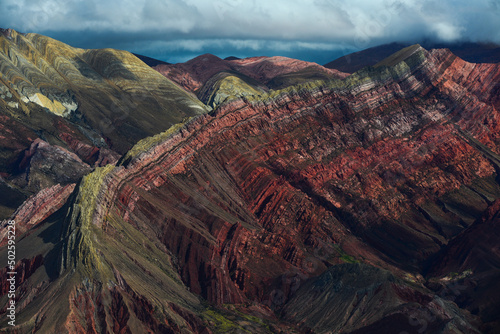 The spectacular geological landforms of the Cerro de los 14 Colores, or Fourteen Coloured Mountain, Serranía de Hornocal, Jujuy, northwest Argentina