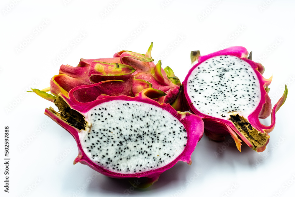 red dragon fruit on a white background for illustration red dragon fruit on a white background for illustration