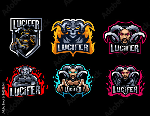 Lucifer logo mascot collection design