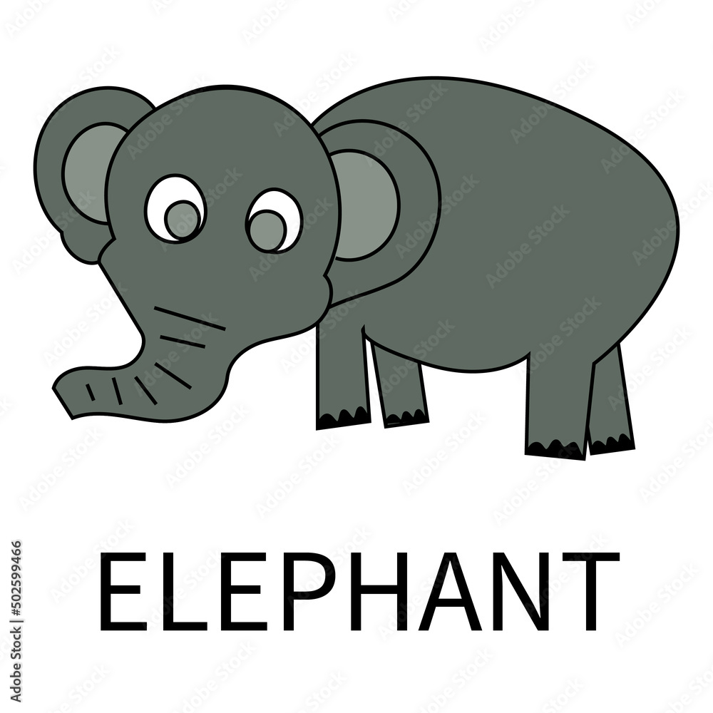 Obraz premium Elephant cartoon vector in isolated