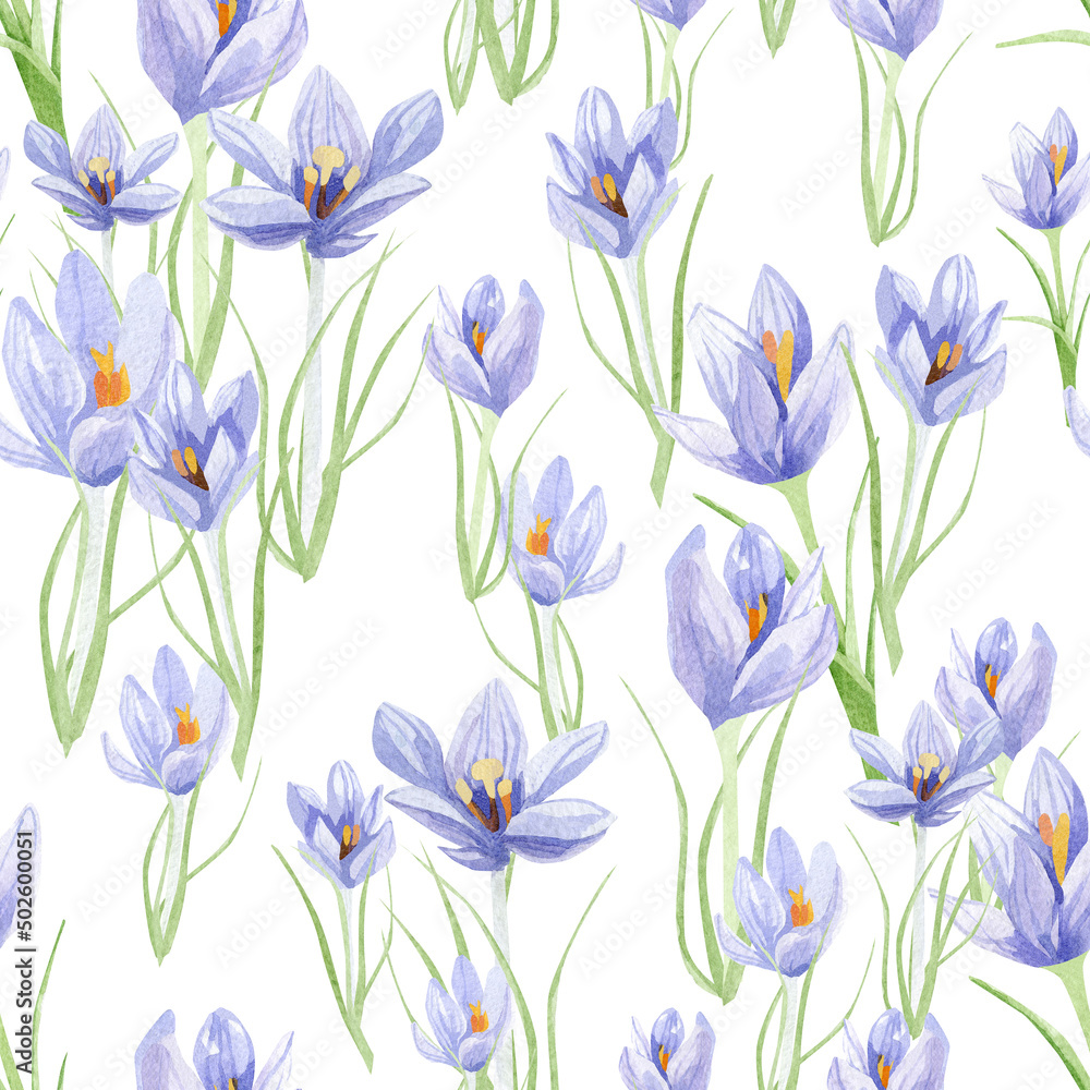 custom made wallpaper toronto digitalBeautiful retro pastel flowers seamless pattern. Hand painted floral design background with crocus, illustration for wallpaper décor and textile fabric. Stock illustration.