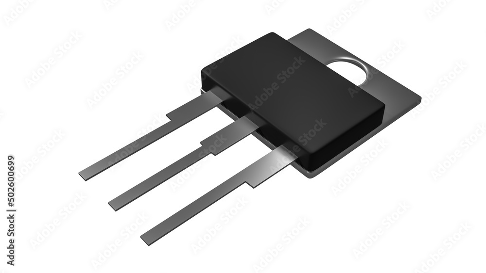 transistor on a white background. isolate. 3d render illustration transistor on a white background. isolate. 3d render illustration