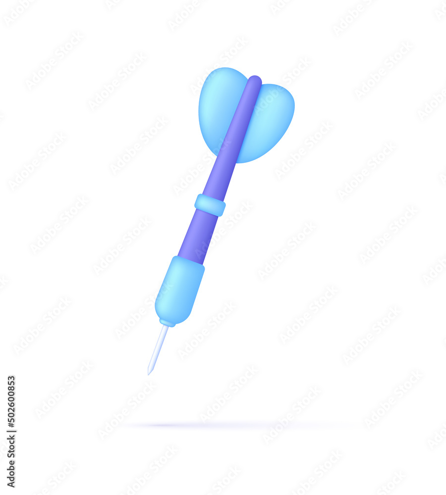 3D Dart arrow isolated on white background. Sport game. Professional fly. Marketing fight. Targeting. Can be used for many purposes. 3D Dart arrow isolated on white background. Sport game. Professional fly. Marketing fight. Targeting. Can be used for many purposes.