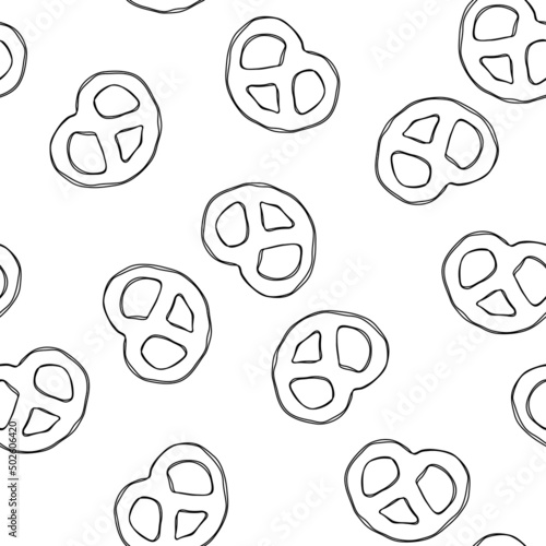 Mini pretzels on an isolated background. Seamless pattern.