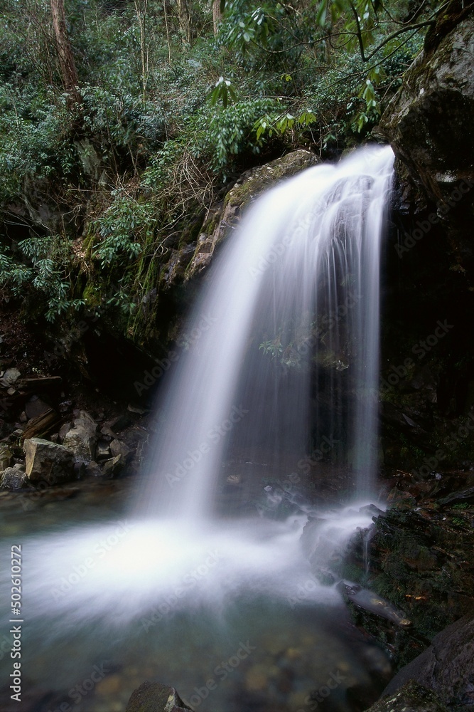 A waterfall flowing A waterfall flowing