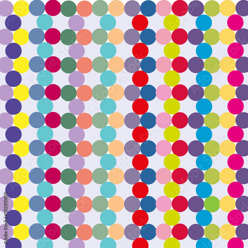 Fondo geométrico con círculos de colores variados.