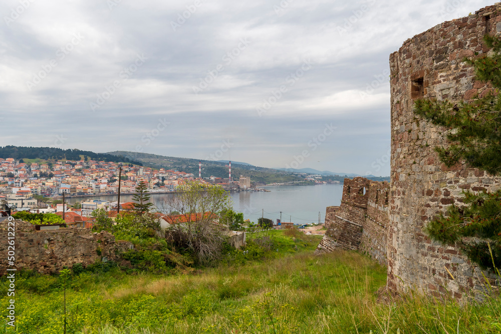 Mitilini Castle view in Lesvos Island