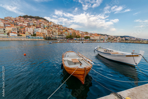Fototapeta Naklejka Na Ścianę i Meble -  Plomari Coastline view in Lesvos Island of Greece