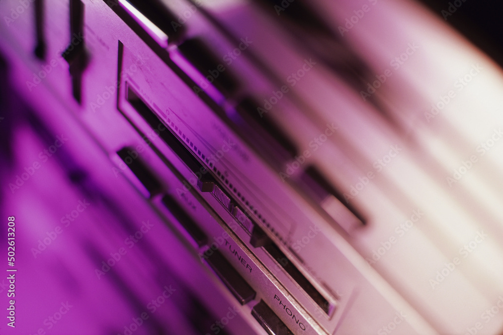 Close-up of the volume control on a stereo Close-up of the volume control on a stereo