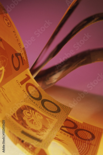 Close-up of banknotes photo
