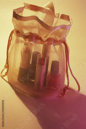 Cosmetics in a pouch photo