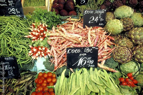 Fresh vegetables sold in a market, Nice, France
