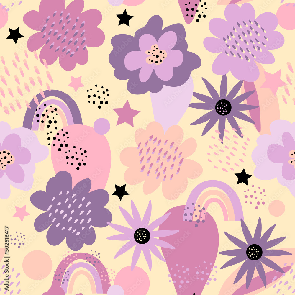 Cute and soft seamless texture for kids, vector. Perfect for baby goods, wallpaper, fashion prints and so much more