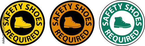 Safety Shoes Required Floor Sign On White Background