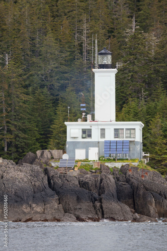 Lighthouse at the coast, Cape Decision Lighthouse, Prince Of Wales Island, Alaska, USA photo