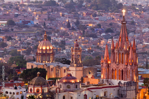 Mexico, Guanajuato, San Miguel de Allende, Aerial view of city photo