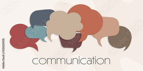Banner colorful speech bubble. Text communication. Communication or connection social network concept. Online friends community. To communicate. Talk chat exchange and share information