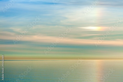 USA, California, La Jolla, Torrey Pines State Natural Reserve and State Beach, Seascape at Sunset photo