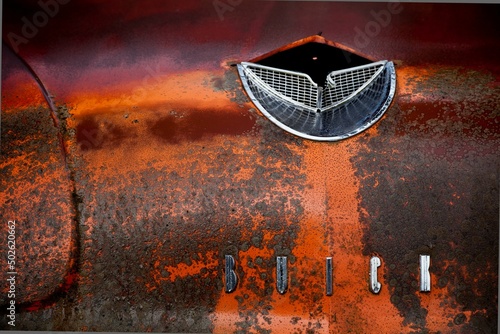 Rusty car hood photo