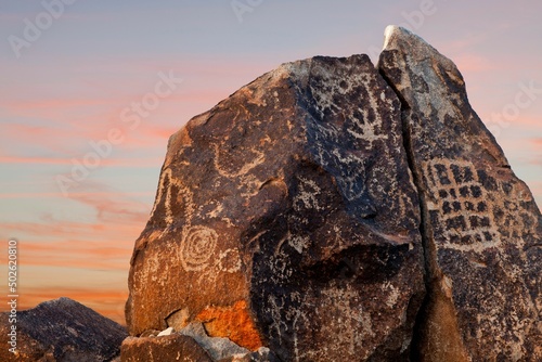 USA, Arizona, Painted Rocks Petroglyph Site, Gila Bend photo