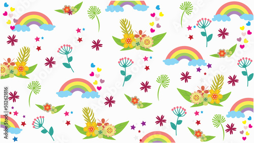 Cute flower seamless background for wrapping paper  fabric  wallpaper  etc. flower pattern with white background.