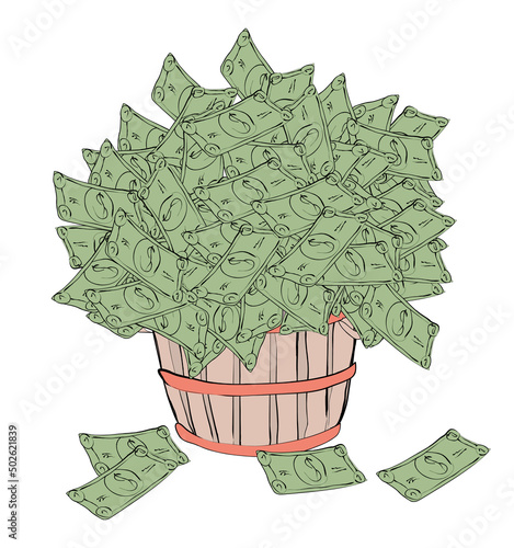 Basket of Money, Linda Braucht, 20th Century, American, Computer Graphics