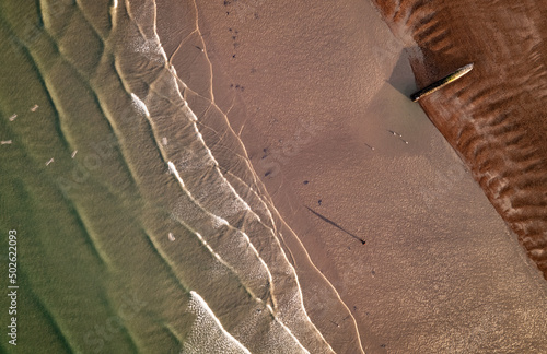 Looking straight down onto Brighton Beach