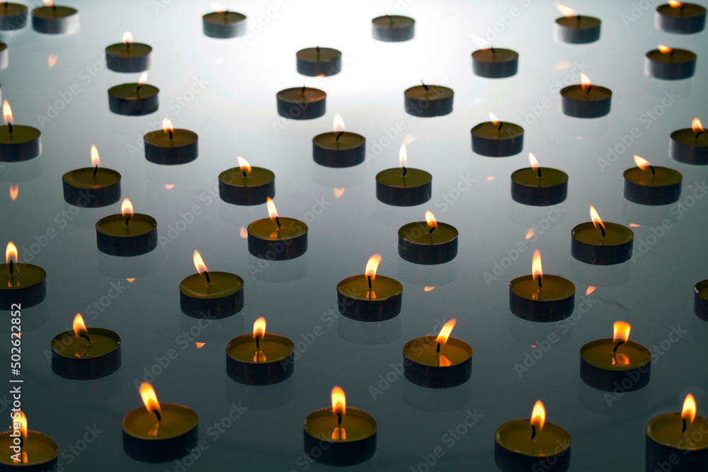 Burning tea lights Burning tea lights