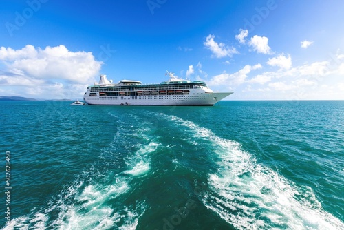 Cruise liner in the ocean photo