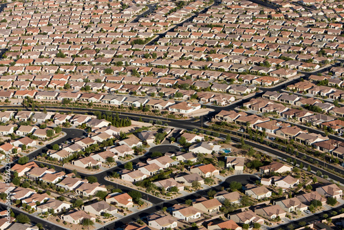 Aerial view of a city, Las Vegas, Clark County, Nevada, USA photo