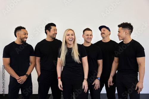 Diverse group of personal trainers photo