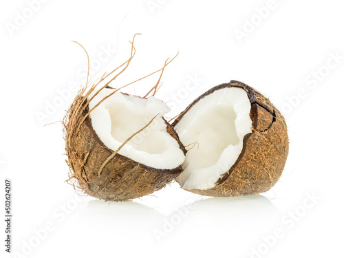 coconut on white background