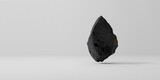 black or dark stone or rock fragment isolated on white background. Layout or wallpaper. 3d rendering