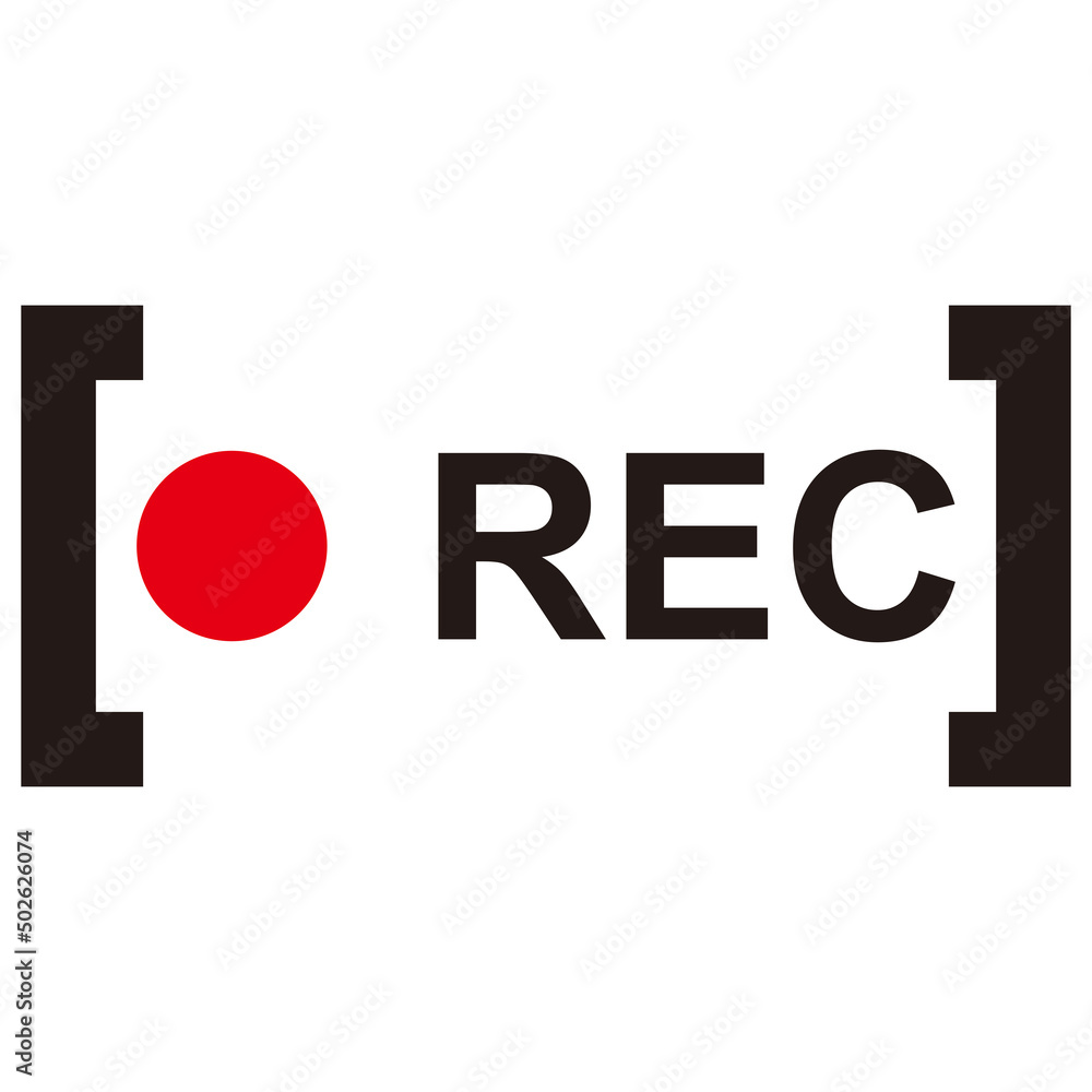 Recording icon isolated on white background Recording icon isolated on white background