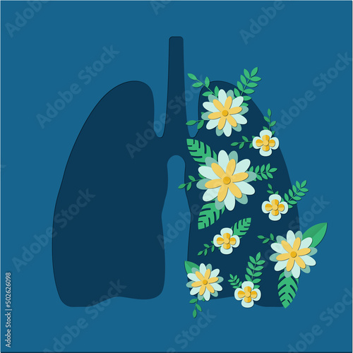 Paper lungs and flowers
