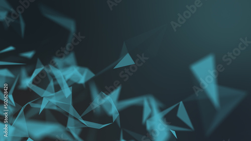 Abstract Plexus Geometrical Background. Abstract technology background with glowing triangles. 3D render