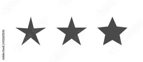 Five point stars pictogram set. Star icon collection with variants.