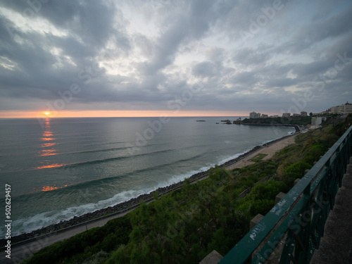 Majestic and panoramic sunset  Cote des basques  Biarritz