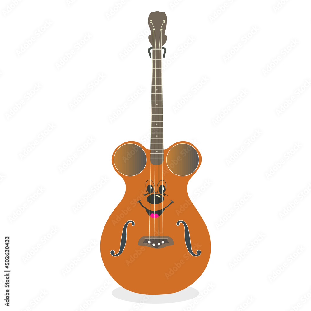 Obraz premium Vector illustration. Classical electric guitar. String plucked musical instrument