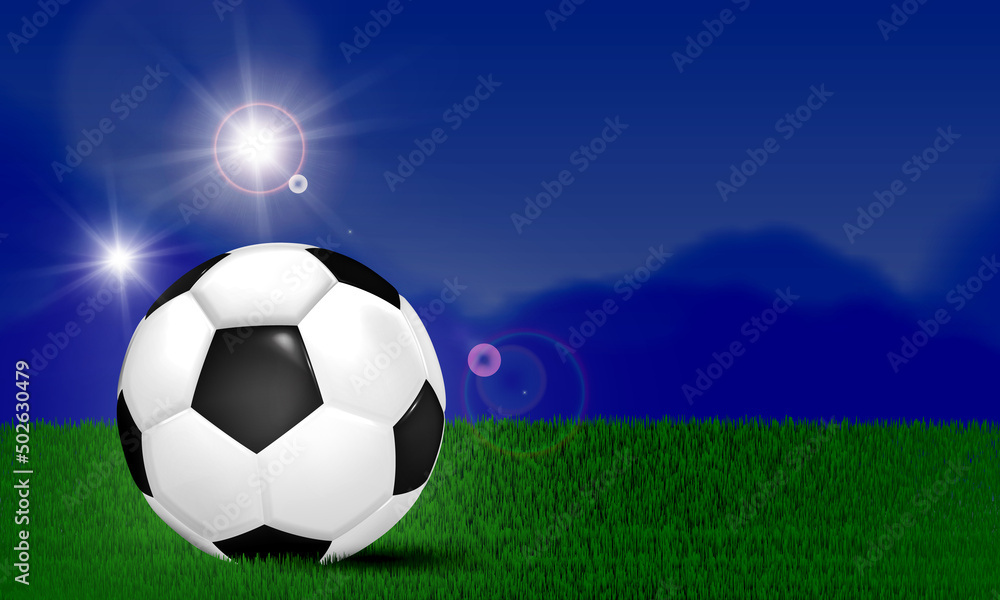 Fototapeta premium Soccer ball or football ball with beautiful background.