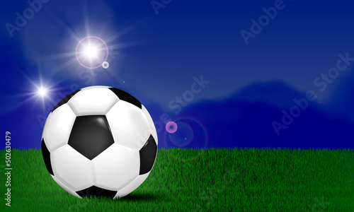 Soccer ball or football ball with beautiful  background.