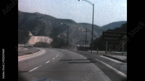 Driving Through Newhall Pass in 1955 - Shots of the Santa Clarita valley on the way to Los Angeles   photo