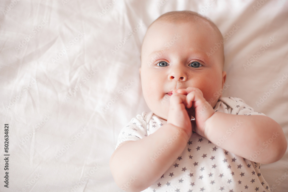 Cute little baby indoors. Lovely infant closeup portrait Cute little baby indoors. Lovely infant closeup portrait