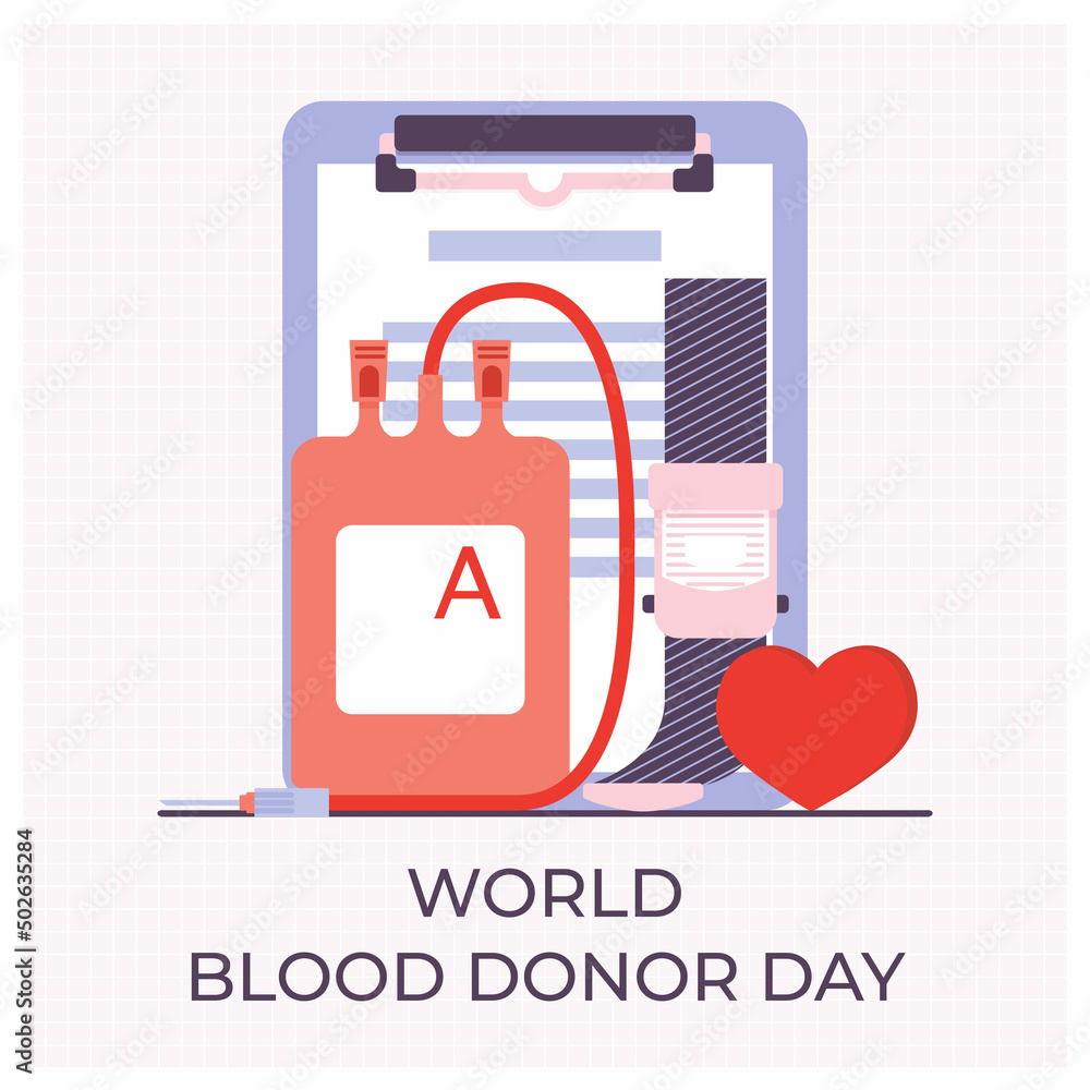 Blood bag and heart, medicine tourniquet. Give blood save life. Blood donation day concept. Blood bag and heart, medicine tourniquet. Give blood save life. Blood donation day concept.