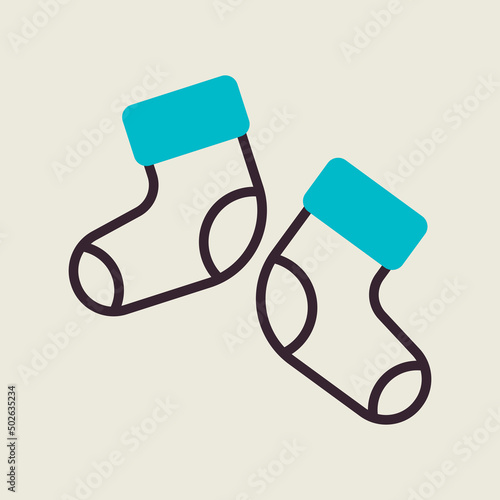 Baby socks bootees vector icon