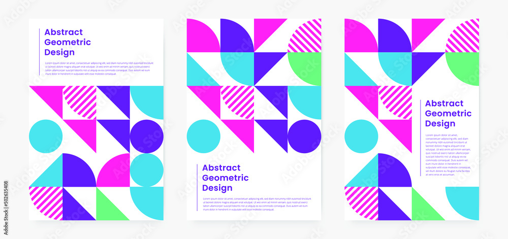 Geometric minimalistic artwork cover with shapes and figures. Abstract pattern design style for cover, web banner, landing page, business presentation, branding, packaging, wallpaper	