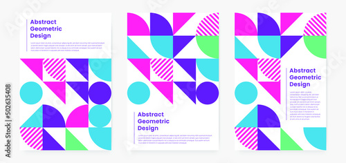 Geometric minimalistic artwork cover with shapes and figures. Abstract pattern design style for cover, web banner, landing page, business presentation, branding, packaging, wallpaper 