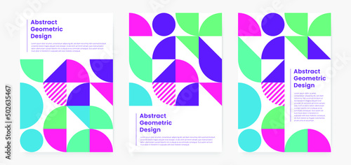Geometric minimalistic artwork cover with shapes and figures. Abstract pattern design style for cover, web banner, landing page, business presentation, branding, packaging, wallpaper	